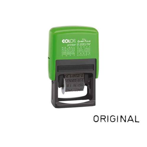 Colop Wortbandstempel Printer S220/W Green Line, Metall, 12 Texte, Schrifthöhe: 4 mm, grün, Druckfarbe: schwarz, 1 Stück Artikelbild Secondary5 L