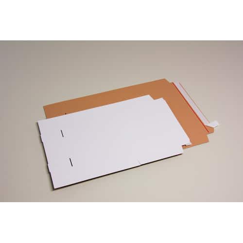 POSTBOX Versandkarton mit Haftklebeverschluss und Aufreißfaden, 240x162x40mm, A5, weiß, 50 Stück Artikelbild Secondary1 L