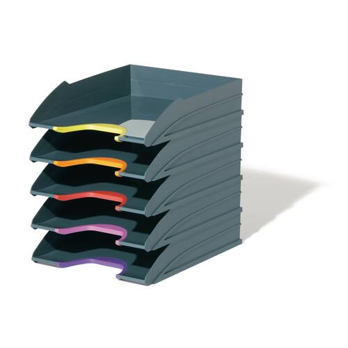 Durable Briefkorbset VARICOLOR®, 5 Fächer, C4, grau, 1 Set Artikelbild Secondary1 L