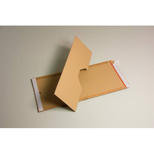 VARIA X 2 plus Drehverpackung aus Wellpappe mit Selbstklebeverschluss, 250x190x60mm, A5+, braun, 20 Stück Artikelbild Secondary2 L