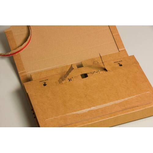VARIA X 2 plus Drehverpackung aus Wellpappe mit Selbstklebeverschluss, 250x190x60mm, A5+, braun, 20 Stück Artikelbild Secondary7 L