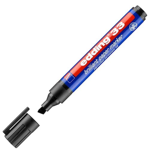 edding Pigment-Marker 33 Keilspitze, Schwarz Artikelbild