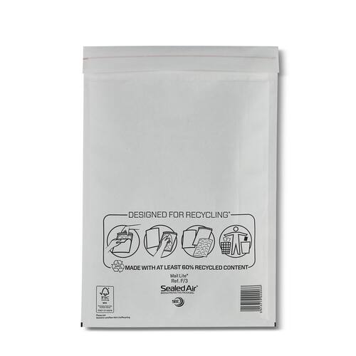 Mail Lite® Luftpolsterversandtasche, F/3, 240x340mm, weiß, 50 Stück pro Packung Artikelbild
