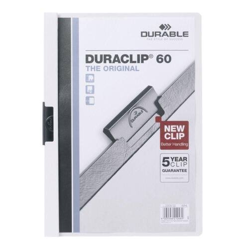 Durable Duraclip 60 Klemmmappe, Päsentationshefter, weiß, A4, 1 Stück Artikelbild