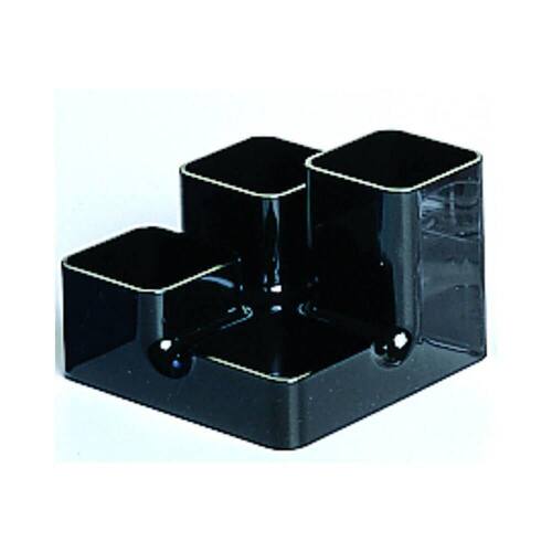 Arlac Stifteköcher uni-butler, Kunststoff, 130x130x90mm, 4 Fächer, schwarz Artikelbild