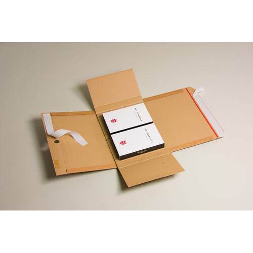 VARIA X 5 plus Drehverpackung aus Wellpappe mit Selbstklebeverschluss, 350x320x80mm, A4+, braun, 20 Stück Artikelbild Secondary3 L