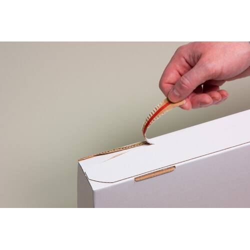 POSTBOX Versandkarton mit Haftklebeverschluss und Aufreißfaden, 340x235x40mm, A4, weiß, 50 Stück Artikelbild Secondary5 L