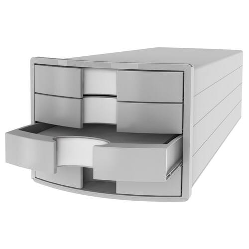 Han Schubladenbox IMPULS 2.0, Polystyrol, mit 4 geschlossenen Schubladen, A4/C4, 294 x 368 x 235 mm, lichtgrau, 1 Stück Artikelbild Secondary1 L