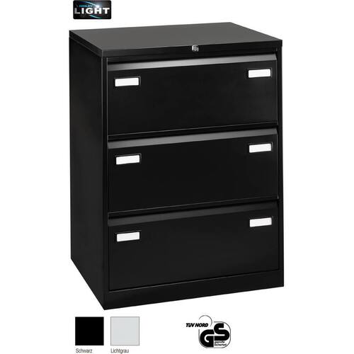 Bisley Hängeregistraturschrank Light - 3 Schubladen - 2-bahnig - Schwarz, 1 Stück Artikelbild Secondary1 L