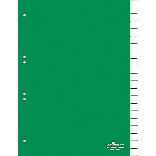 Durable Register, Hartfolie, blanko, 6fach Lochung, A4, 25 Blatt, grün Artikelbild