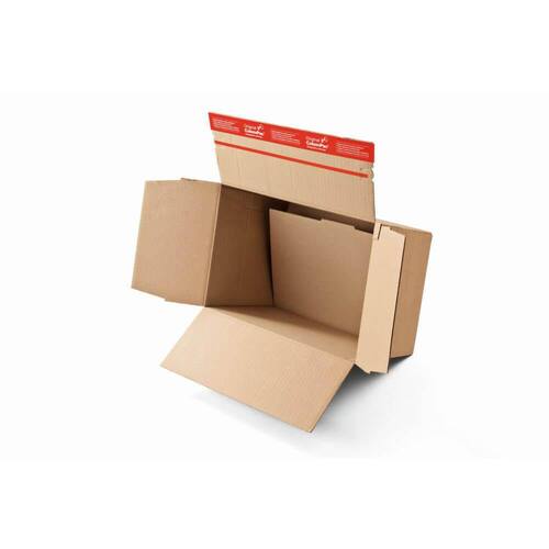 ColomPac Faltkarton mit Automatikboden und Haftklebeverschluss, 2-wellig, für schwere Gegenstände, 585x392x150mm, Braun, 10 Stück pro Packung, 5 Packungen Artikelbild Secondary2 L