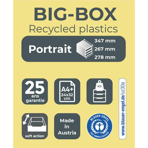 Exacompta Blankettbox BIGBOX 4 lådor svart och pastell produktfoto Secondary7 L