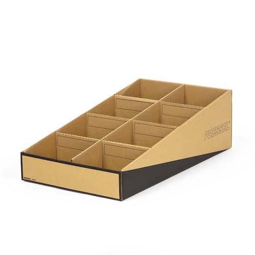 Pressel Lagersichtbox mit Mittelsteg, Kleinteilebox, 8 Fächer, 595x332x180mm, braun/schwarz, 10 Stück Artikelbild Secondary1 L