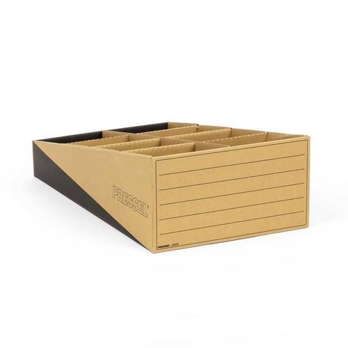 Pressel Lagersichtbox mit Mittelsteg, Kleinteilebox, 8 Fächer, 595x332x180mm, braun/schwarz, 10 Stück Artikelbild Secondary2 L