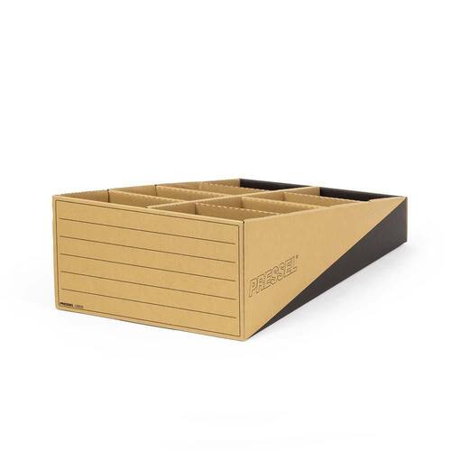 Pressel Lagersichtbox mit Mittelsteg, Kleinteilebox, 8 Fächer, 595x332x180mm, braun/schwarz, 10 Stück Artikelbild Secondary3 L