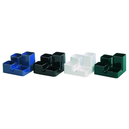 Arlac Stifteköcher uni-butler, Kunststoff, 130x130x90mm, 4 Fächer, schwarz Artikelbild Secondary1 L