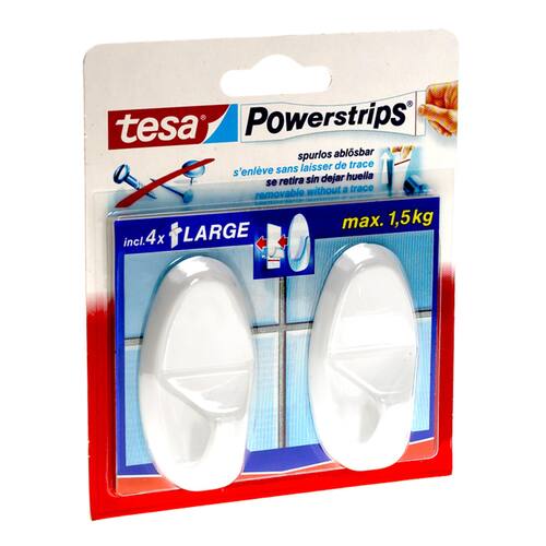 tesa® Powerstrips® Haken Large, 2 Stück, 1 Packung Artikelbild