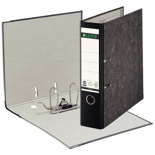 Leitz Hartpappe-Ordner mit Wolkenmarmor, 80mm, Schwarz Artikelbild Secondary5 L