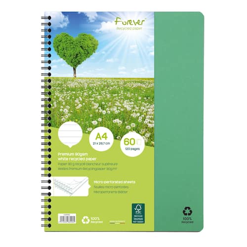 Spiralhefte FOREVER 90g 120 blad A4 lin produktbilde