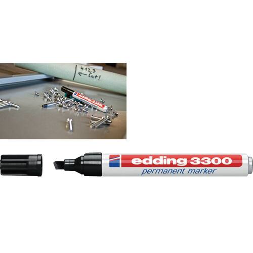 edding Permanent-Marker 3300, Keilspitze, Schwarz Artikelbild Secondary1 L