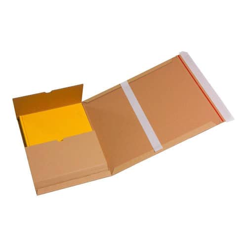VARIA ECO 3 Wickelverpackung aus Wellpappe mit Selbstklebeverschluss, 305x215x70mm, A4, braun, 20 Stück Artikelbild