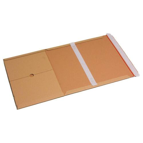 VARIA ECO 3 Wickelverpackung aus Wellpappe mit Selbstklebeverschluss, 305x215x70mm, A4, braun, 20 Stück Artikelbild Secondary14 L
