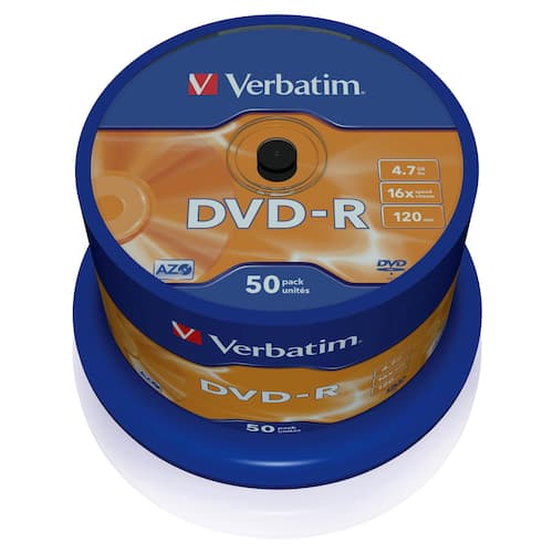 Verbatim DVD-R Rohling, 16x, 4,7GB, 50er Spindel Artikelbild Secondary1 L