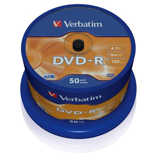 Verbatim DVD-R Rohling, 16x, 4,7GB, 50er Spindel Artikelbild Secondary1 L