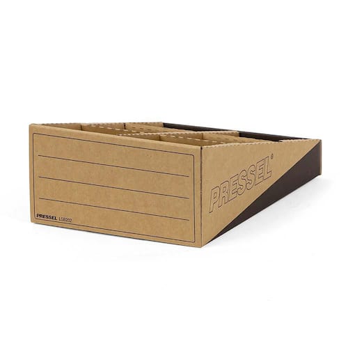 Pressel Lagersichtbox mit Mittelsteg, Kleinteilebox, 6 Fächer, 202x304x109(42)mm, braun/schwarz, 20 Stück Artikelbild Secondary4 L