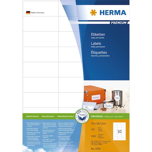 Herma Inkjet-, Laser- und Kopieretiketten, weiß, 70x29,7mm Artikelbild Secondary3 L