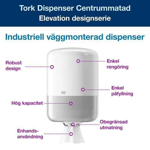Tork Elevation Innenabrollungsspender für Wischtücher, Weiß Artikelbild Secondary6 L