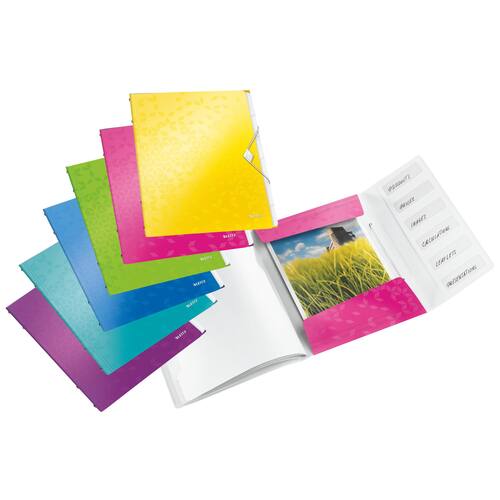 Leitz Ordnungsmappe WOW mit 6 Fächern, Projektmappe, Fachmappe, A4, PP, pink metallic, 1 Stück Artikelbild Secondary3 L