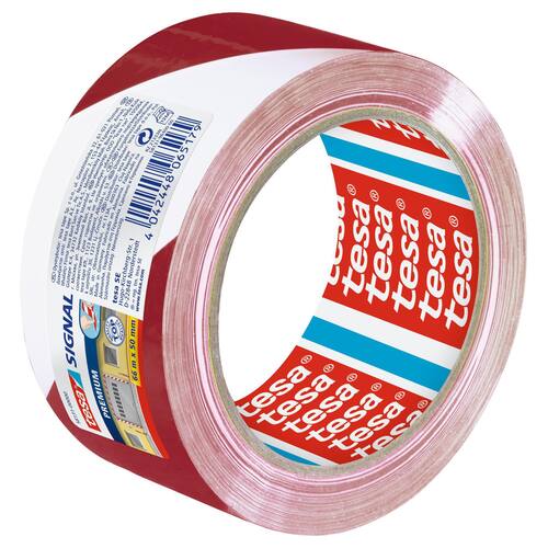 tesa® Golvmarkering Prem.50mmx66m röd/vit produktfoto