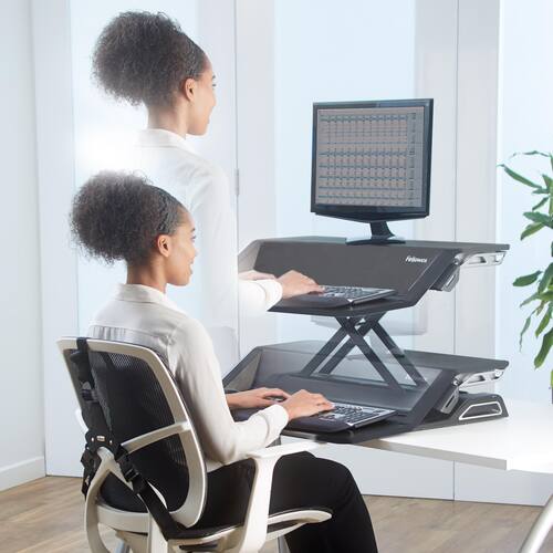 Fellowes Monitorständer Lotus™ Sitz-Steh Workstation, 22fach höhenverstellbar, schwarz, 1 Stück Artikelbild Secondary2 L