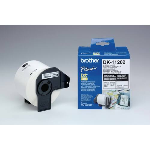Brother Versand-Etiketten, 62x100mm, 300 Stück, Papier Weiß / Schwarz - DK-11202 Artikelbild Secondary1 L