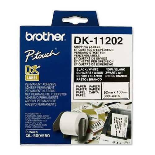 Brother Versand-Etiketten, 62x100mm, 300 Stück, Papier Weiß / Schwarz - DK-11202 Artikelbild Secondary2 L