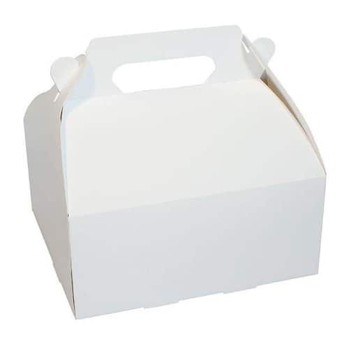 Kuchenbox mit Frontklappe, Tortenkarton, 180x100x90/130mm, weiß, 150 Stück pro Packung Artikelbild