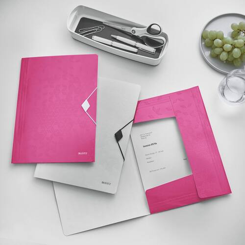 Leitz Eckspannermappe WOW, Flügelmappe, mit Gummizug, A4, PP, pink metallic, 235x320mm, 1 Stück Artikelbild Secondary4 L