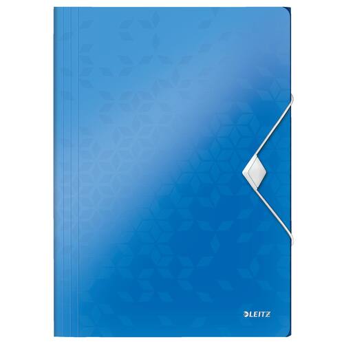 Leitz Eckspannermappe WOW, Flügelmappe, mit Gummizug, A4, PP, blau metallic, 235x320mm, 1 Stück Artikelbild
