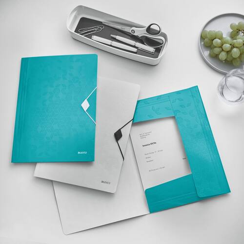 Leitz Eckspannermappe WOW, Flügelmappe, mit Gummizug, A4, PP, eisblau, 235x320mm, 1 Stück Artikelbild Secondary4 L