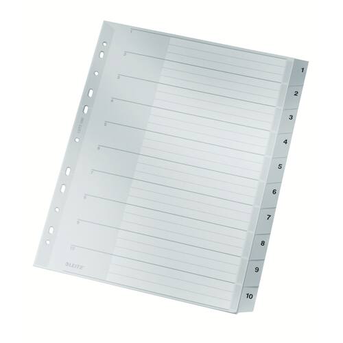 Leitz Ordnerregister A4, 1-10, PP, grau, 1 Packung Artikelbild
