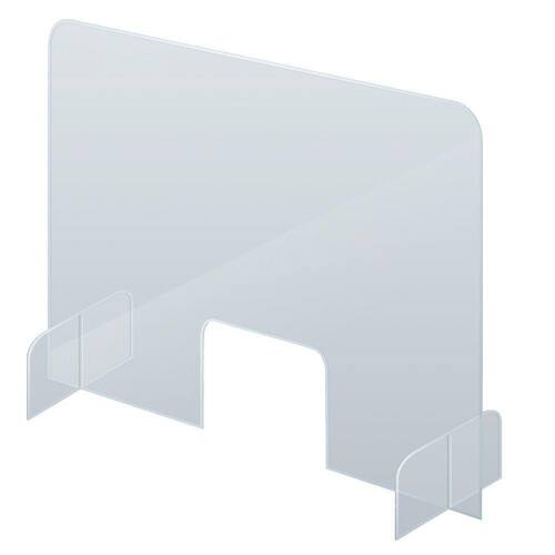 FRANKEN Theken-Aufsteller mit Handluke, Acryl-Schutzwand, Spuckschutz, Hauchschutz, freistehend, Acrylglas 5mm, 845x670mm, 1 Stück Artikelbild