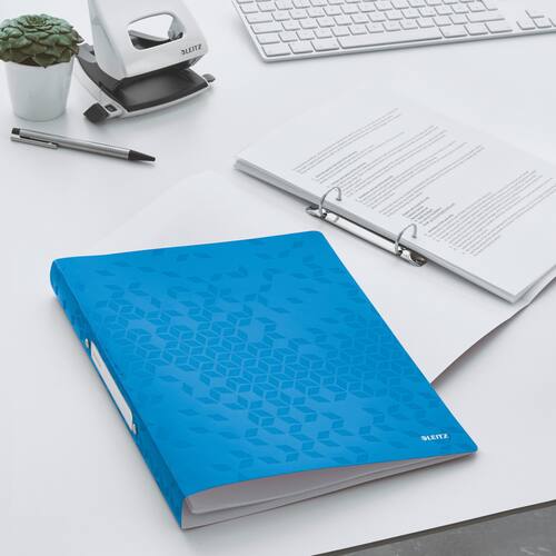 Leitz Ringbuch WOW, Ringmappe, A4, PP, 25mm, blau, 257x314x32mm, 1 Stück Artikelbild Secondary5 L