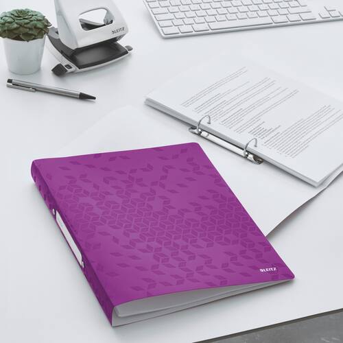 Leitz Ringbuch WOW, Ringmappe, A4, PP, 25mm, violett, 257x314x32mm, 1 Stück Artikelbild Secondary5 L