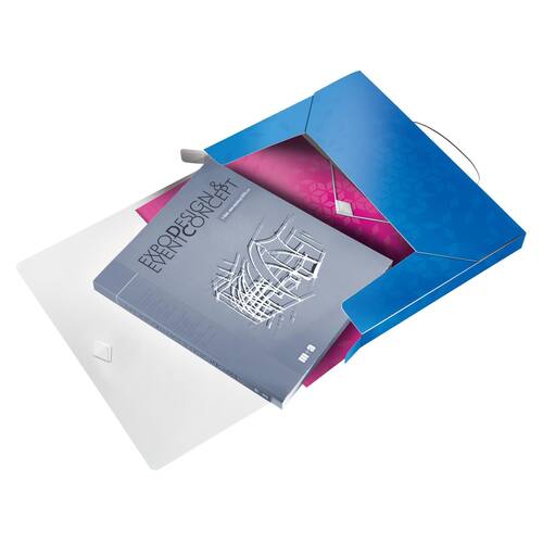 Leitz Ablagebox WOW, Dokumentenbox, Heftbox, A4, PP, blau metallic, 250x330x37mm, 1 Stück Artikelbild Secondary4 L