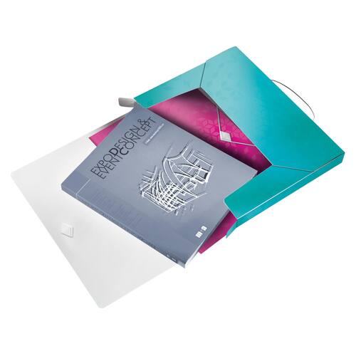 Leitz Ablagebox WOW, Dokumentenbox, Heftbox, A4, PP, eisblau, 250x330x37mm, 1 Stück Artikelbild Secondary4 L