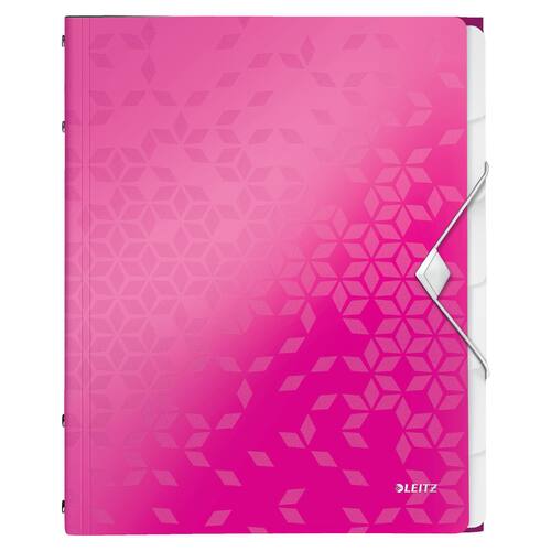 Leitz Ordnungsmappe WOW mit 6 Fächern, Projektmappe, Fachmappe, A4, PP, pink metallic, 1 Stück Artikelbild