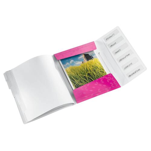 Leitz Ordnungsmappe WOW mit 6 Fächern, Projektmappe, Fachmappe, A4, PP, pink metallic, 1 Stück Artikelbild Secondary4 L