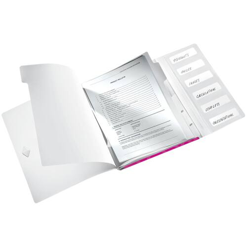 Leitz Ordnungsmappe WOW mit 6 Fächern, Projektmappe, Fachmappe, A4, PP, pink metallic, 1 Stück Artikelbild Secondary5 L