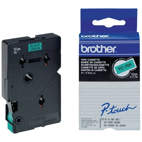 Brother Schriftbänder 12 mm / 7,7 m, Schriftband: Gelb, Druck: Schwarz - TC 601 Artikelbild Secondary4 L
